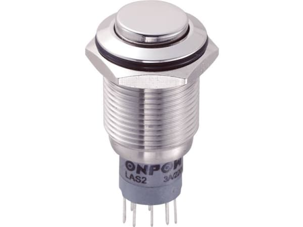 TRU COMPONENTS LAS2GQH-22/S/P Kiinteä painike 250 V/AC 3 A 2 x On/(On) Kosketus 1 kpl