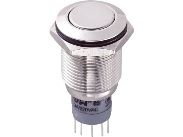 TRU COMPONENTS LAS2GQF-22/N/P Hårddragna tryckknappar 250 V/AC 3 A 2 x On/(On) Touching 1 st
