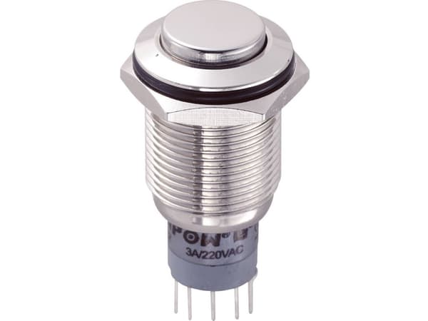 TRU COMPONENTS LAS2GQH-22/N/P Kiinteä painike 250 V/AC 3 A 2 x On/(On) Kosketus 1 kpl