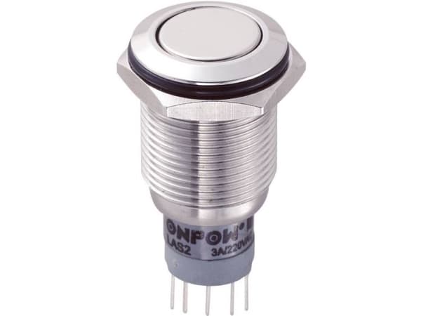 TRU COMPONENTS LAS2GQF-22Z/S/P Kestävä painonappi 250 V/AC 3 A 2 x On/On IP67 Napsautus 1 kpl