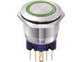 Miniatyrbild 2 av 3: TRU COMPONENTS GQ22-11E/G/12V Hårddragna tryckknappar 250 V/AC 5 A 1 x On/(On) Touching Grön IP65 1 st