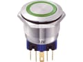 Miniatyrbild 1 av 3: TRU COMPONENTS GQ22-11E/G/12V Hårddragna tryckknappar 250 V/AC 5 A 1 x On/(On) Touching Grön IP65 1 st