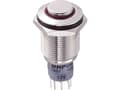 Miniatyrbild 1 av 3: TRU COMPONENTS LAS2GQH-22E/R/12V/N/P Hårddragna tryckknappar 250 V/AC 3 A 2 x On/(On) Touching Röd 1 st