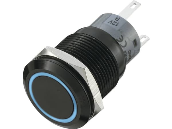 TRU COMPONENTS LAS1-AGQ-11E/B Hårddragna tryckknappar 250 V/AC 5 A 1 x Av/(På) Beröring Blå (Ø x L) 22 mm x 37 mm IP67 1 st
