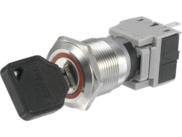 TRU COMPONENTS 704409 LAS1-BGQ-11Y/23 Avainkytkin 250 V/AC 5 A 1 x Off/(On) 1 x 60° IP40 1 kpl 1 kpl