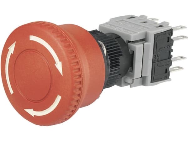 TRU COMPONENTS LAS1-BY-22TSB Nødstopknap 250 V/AC 3 A 2 x brydekontakt, 2 x sluttekontakt IP40 1 stk