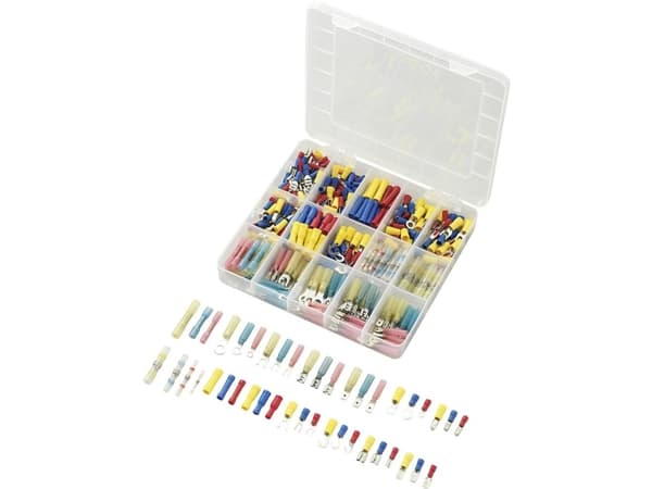 TRU COMPONENTS Puristusliitinvalikoima 0,50 mm² 2,50 mm² Sininen, keltainen, punainen, valkoinen 739925 382 kpl (739925)