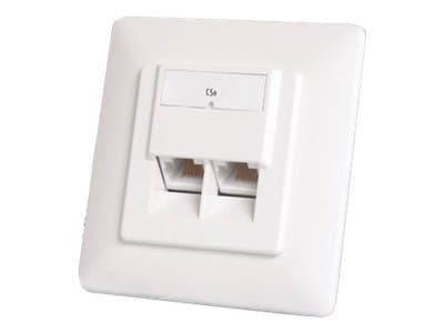 DIGITUS DN-9001-N - Strömuttag - väggmontering - CAT 5e - STP - RJ-45 X 2 - RAL 9010