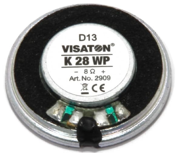 Visaton K 28 WP, komplett høyttalerdriver, 1 W, rund, 8 ohm (O), 300 - 20 000 Hz, 75 dB