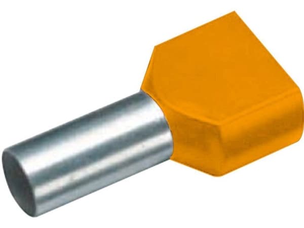 Vogt Verbindungstechnik 460108D Dubbla kabelskor 0,50 mm² Delvis isolerade Orange 100 st