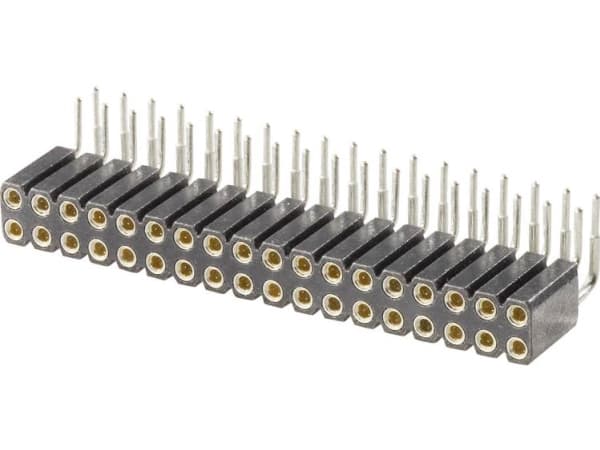 W & P Products 154-020-2-50-10 Precision Socket Terminal Strip, Pitch 2.54 Grid pitch: 2.54 mm Number of pins: 2 x 10 Nominal current: 3 A