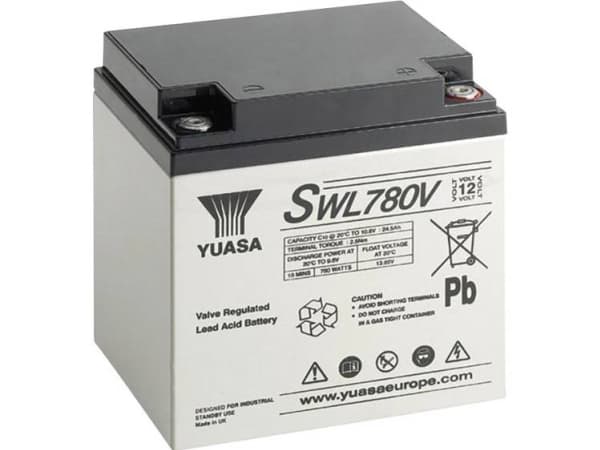 Yuasa SWL780V SWL780V Lyijyakku 12 V 28,8 Ah Lyijyakku (B x K x S) 166 x 175 x 125 mm M5-ruuviliitäntä Helppo huoltaa, vähäinen itsepurkautuminen