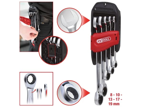 KS Tools 503.4255, Kromvanadiumstål, 72 stykker, DIN 3113, ISO 3318, 5 stykker, 670 g