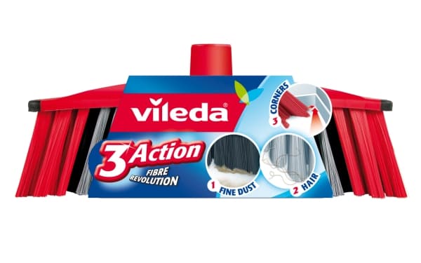 Vileda 142156, Innendørs, Sort, Grå, Rød, Myk/hard bust, Polyetylentereftalat (PET), 1 stykker, 290 mm