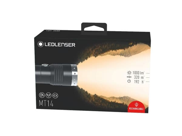 LED Lenser MT14 - Kädessäpidettävä taskulamppu - Musta - Hopea - Painikkeet - IPX4 - - -20 - 40 °C - LED