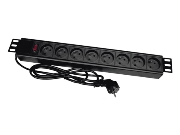 A-LAN PZ081U, 1,8 m, inomhus, Vinklad, Svart, 8 AC-utgångar, 230 W