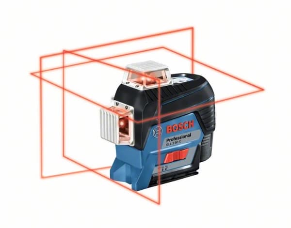 Bosch GLL 3-80 C Professional - Tverrlinje-lasernivå Sort, Blå, Rød