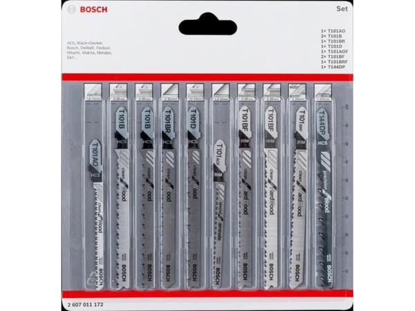 Bosch - Bladsett for stikksag - for tre, løvtre - 10 deler - T-skaft