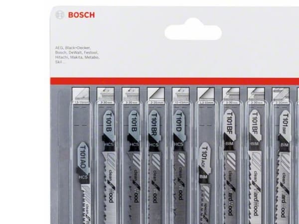 Bosch - Bladsett for stikksag - for tre, løvtre - 10 deler - T-skaft