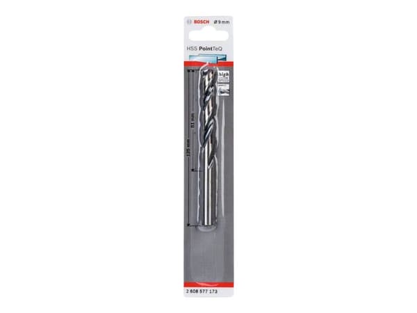Bosch PointTeQ - Borr - för metall - spiralborr - 9 mm - längd: 125 mm