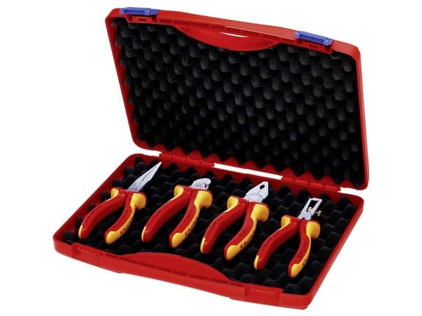Knipex 00 20 15, Tångset, Stål, Polypropylen (PP), Röd, Gul, 1,43 kg