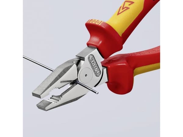 Knipex 02 06 200, Lineman-tång, 2,5 cm, Stål, Plast, Orange, Röd, 200 mm