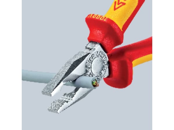 Knipex KP-0306180, Kombinasjonstang, Beskyttelse mot elektrostatisk utladning (ESD), Kromvanadiumstål, Plast, Rød, Gult, 1000 V