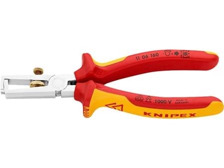 KNIPEX LAUS afisoleringstang 160mm max. Ø5mm eller 10mm² ledertværsnit, med stilleskrue