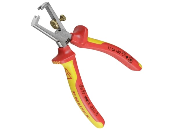 KNIPEX LAUS afisoleringstang 160mm max. Ø5mm eller 10mm² ledertværsnit, med stilleskrue