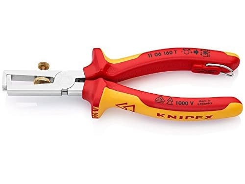 KNIPEX LAUS afisoleringstang 160mm max. Ø5mm eller 10mm² ledertværsnit, med stilleskrue