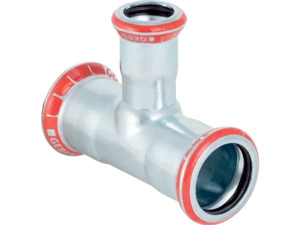 Geb. Mapress FZ T-stk 22x28 - Geberit Mapress FZ T-stykke rød. d22mm d1=28mm d2=22mm