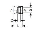 Geb. Mapress FZ overg 22x1 - Geberit Mapress FZ overg.stk w/overflow d22mm G1 - Geberit Mapress FZ overg.stk w/overflow d22mm G1