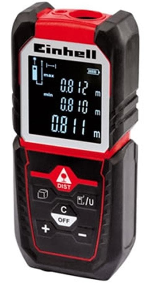 Einhell TC-LD 50, Laseravstandsmåler, m, Sort, Rød, Digitalt, 50 m, 0,05 m