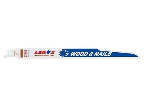 Lenox bajonetsavklinge 225mm - LUMBERWOLF 225x19x1.3mm 6TPI træ/søm 656R 5stk