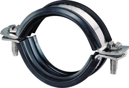 Walraven AISI 316 rørb.38-42mm - Rustfri 2-skrue rørbøjle EPDM med M8/10 gevind