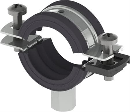 Walraven KSB2 rörb. 133-141mm - Elforzinket 2-skrue rörbøjle med EPDM och M8/10 gevind
