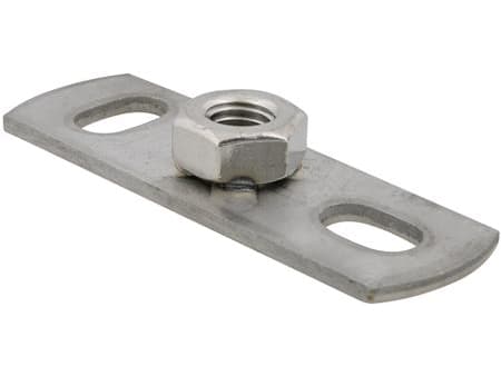 Walraven grundflange M10 - Elforzinket. 145x38mm med punktsvejset muffe