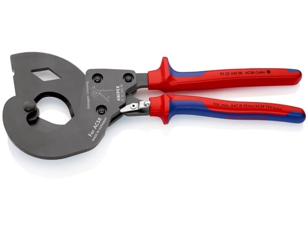 Knipex 95 32 340 SR, Sidekutter, 3,2 cm, Stål, Blå, Rød, 340 mm, 1,3 kg