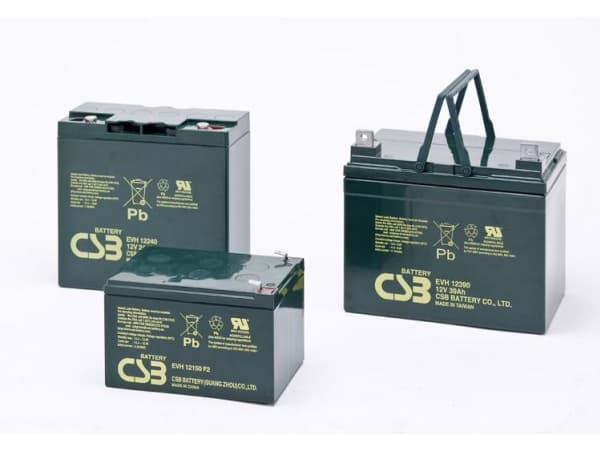 CSB-akku EVH 12240 EVH12240 Lyijyakku 12 V 24 Ah Lyijyakku (B x K x S) 181 x 170 x 170 mm M5-ruuviliitäntä Sykliltään vakaa, Huoltovapaa, Alhainen