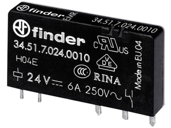 Finder 34.51.7.024.5010 PCB-relä 24 V/DC 6 A 1 x växelkontakt 1 st