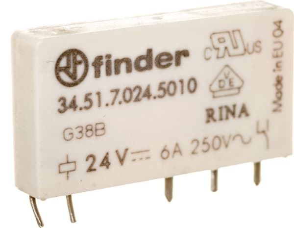 Finder 34.51.7.024.5010 PCB-relä 24 V/DC 6 A 1 x växelkontakt 1 st