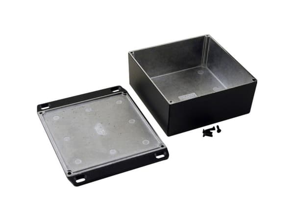 Hammond Electronics Hammond Electronics 1590KKFLBK Universal-kaappi 125 x 125 x 56 Alumiini Musta 1 kpl Hammond Electronics 1590KKFLBK Universal-kaap