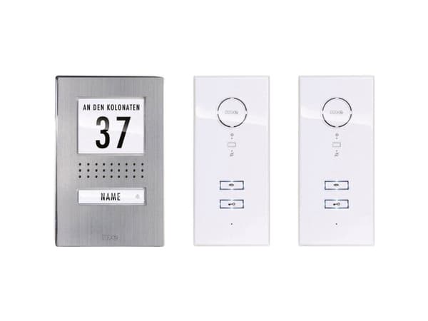 m-e modern-electronics ADV 112 WW Audio Vistadoor Door Intercom Kablet Komplett sett 1 Familiehus Rustfritt Stål Hvit (41139)