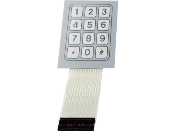 TRU COMPONENTS SU709930 Folietastatur Tastatur Matrix 3 x 4 1 stk 1 stk