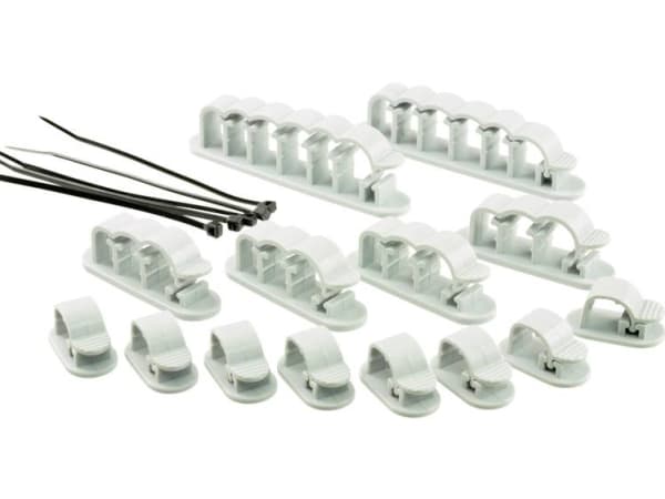 TRU COMPONENTS WCM-SET-TT Kabelhållare Självhäftande 1386629 Transparent 19 st