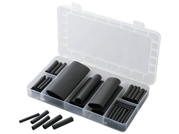 TRU COMPONENTS 1566305 Krympeslangesortiment Sort Krympningshastighed:3:1 52 Teile