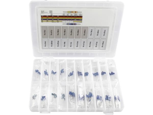 TRU COMPONENTS Metallmotståndssortiment med axial tråd 0,25 W 1 % 390 st