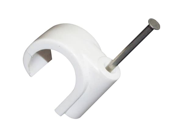 TRU COMPONENTS Sømclips 523523 Bundt-Ø-område 5 mm (max) Hvid (mat) 100 stk