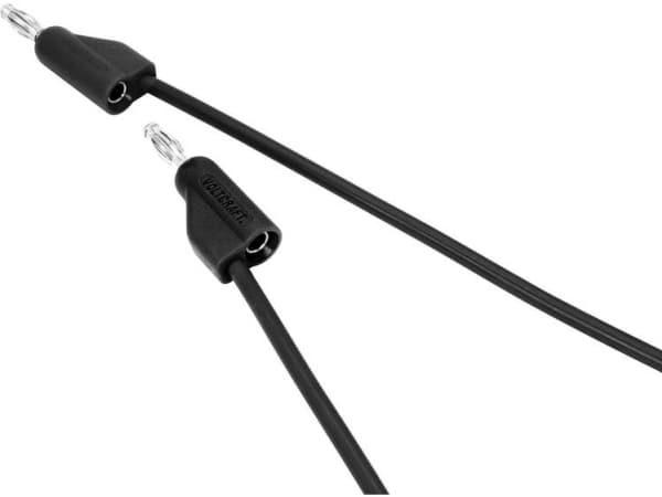 VOLTCRAFT MSB-100-1-SW Prøveledning 4 mm-stik 4 mm-stik 1.00 m Sort 1 stk