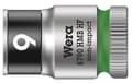 Miniatyrbilde 1 av 5: Wera 05003743001, Stikkontakt, 3/8", Metrisk, 1 hoder, 9 mm, Kromvanadiumstål